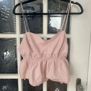 Guess Striped Crop Top | Feminine Ruffles | Size Large